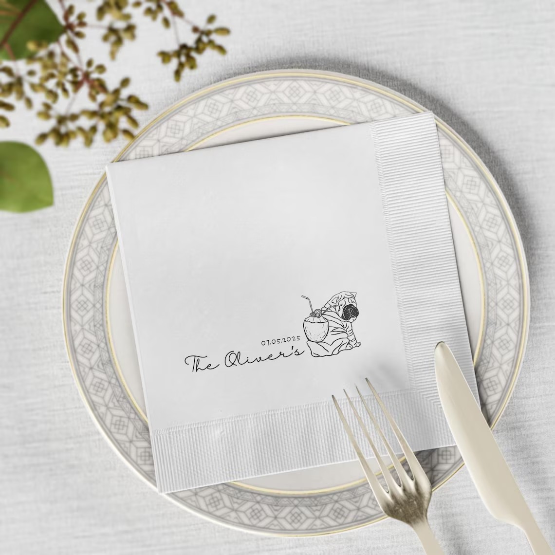 Custom Pet Cocktail Napkins, D - Baby Food Dogs 评论和价格