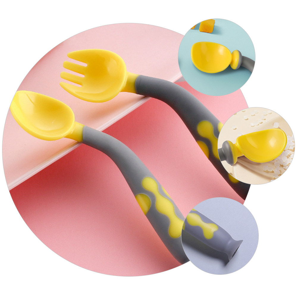 1Set Baby Spoon Fork Set Food  - Baby Food Eating 评论和价格