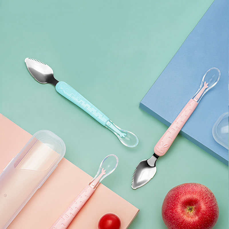 Double headed scraper spoon fo - Baby Food Eating 评论和价格
