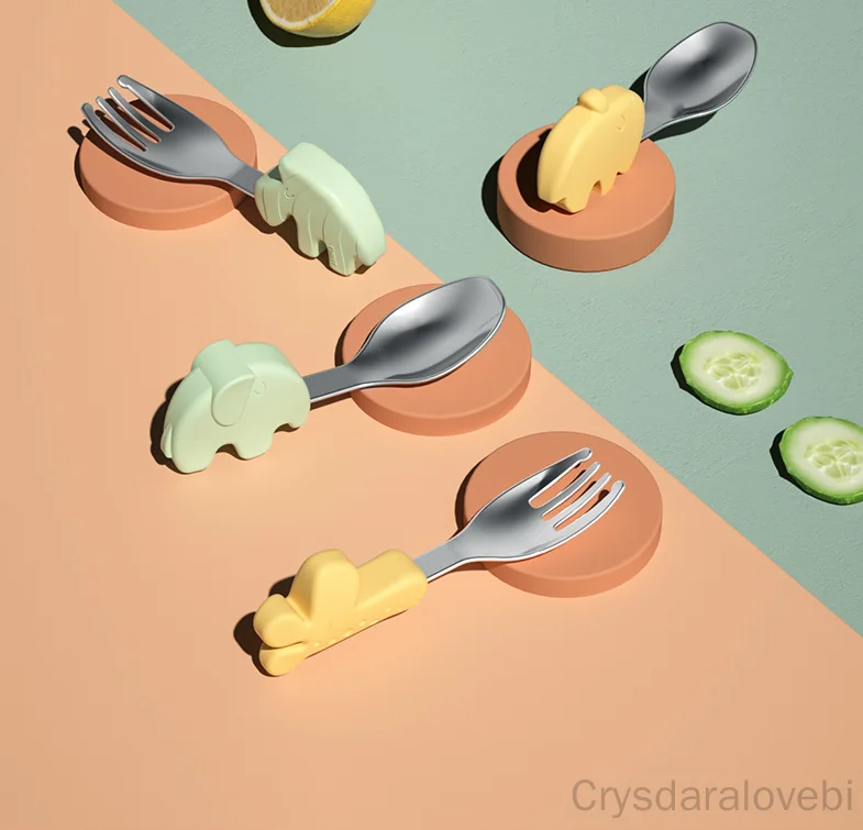 1setElephant Short Fork Spoon  - Baby Food In Japan 评论和价格