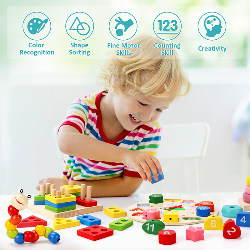 5-6pcs/set Montessori Wooden T - Baby Food Kit 评论和价格