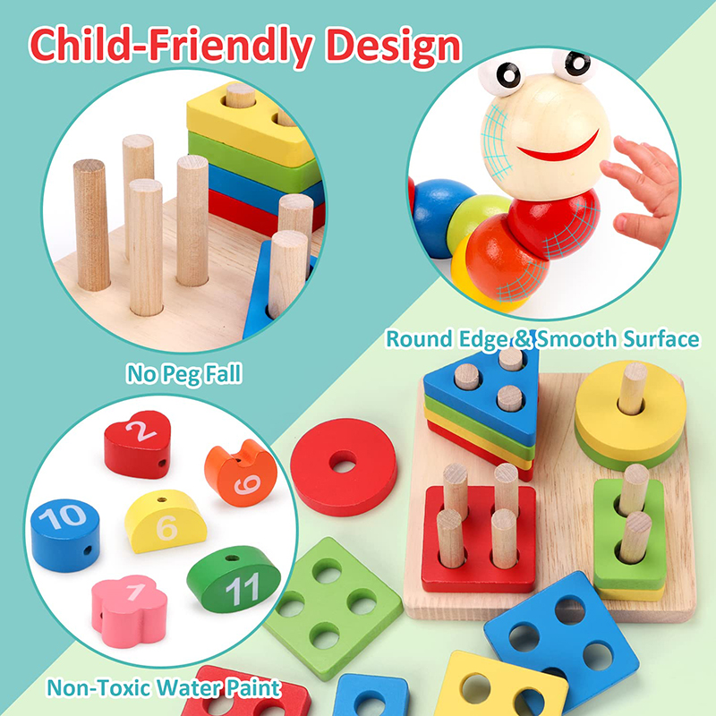 5-6pcs/set Montessori Wooden T - Baby Food Kit 评论和价格