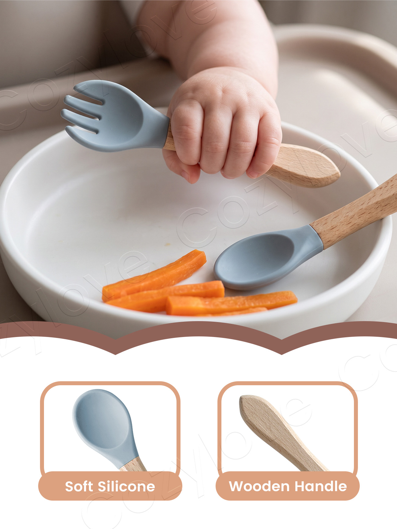 Baby Silicone Fork Spoon Set,  - Baby Food Nutrition 评论和价格