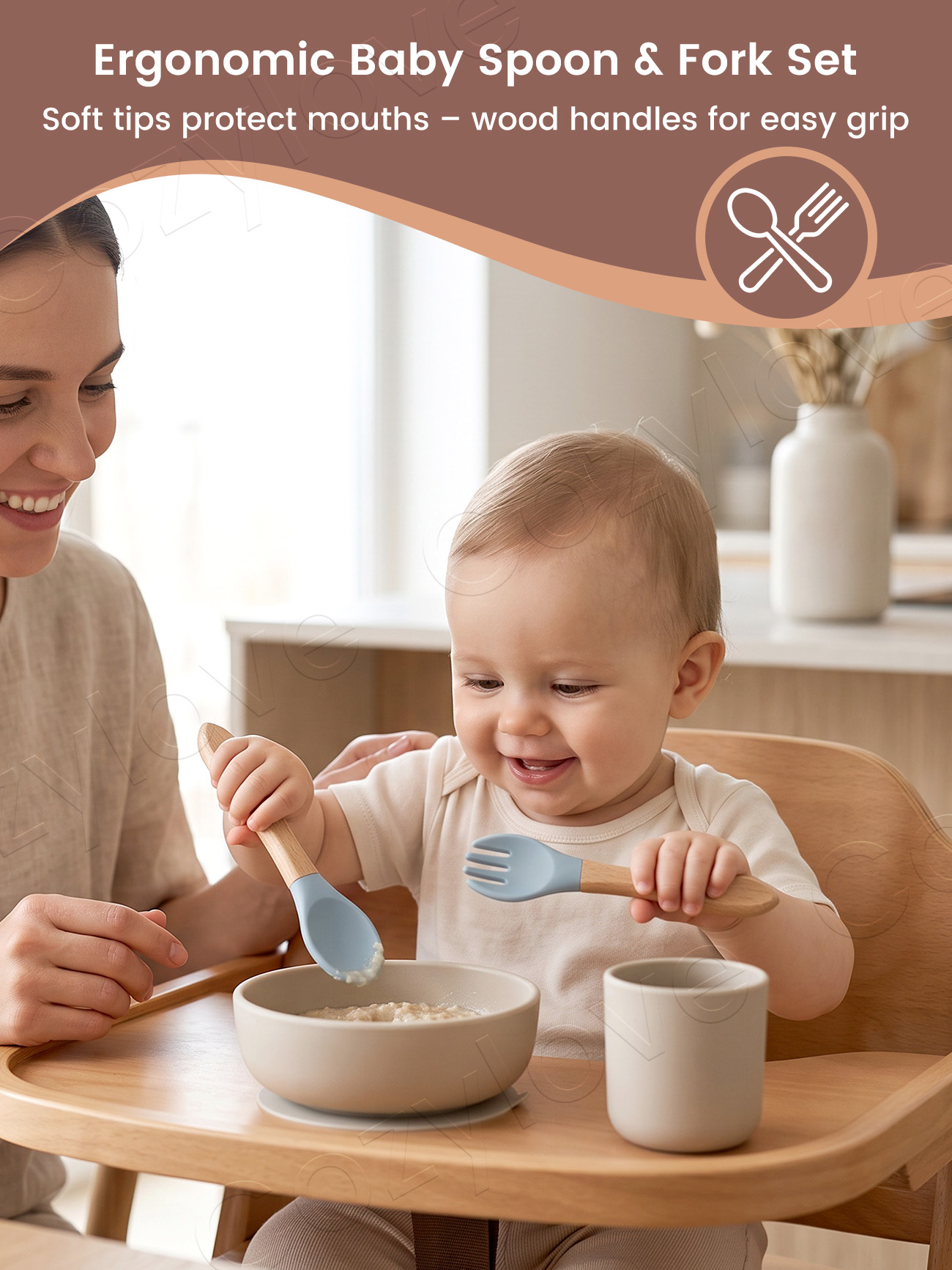 Baby Silicone Fork Spoon Set,  - Baby Food Nutrition 评论和价格