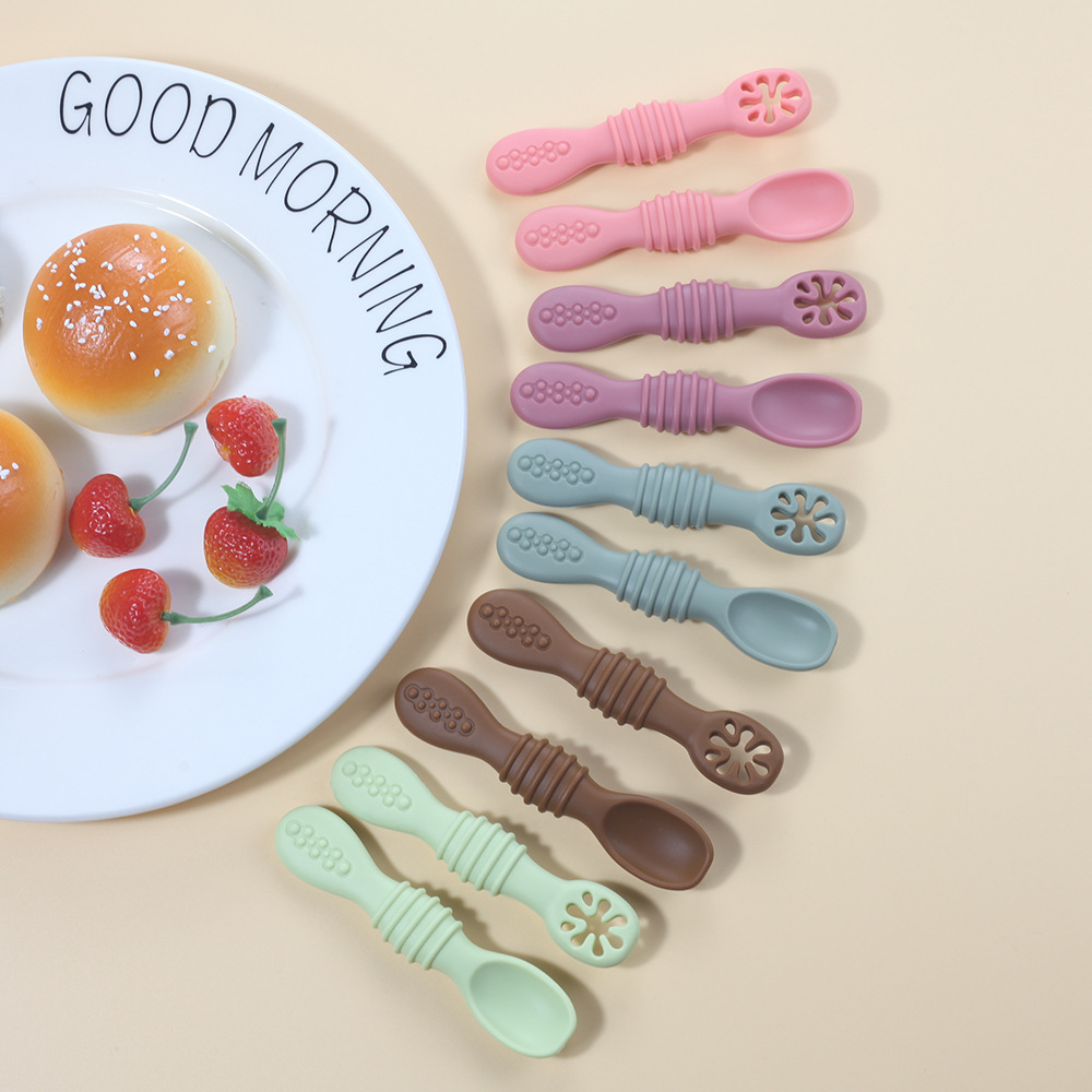 2PCS Cute Baby Learning Spoons - Baby Food Nutrition 评论和价格