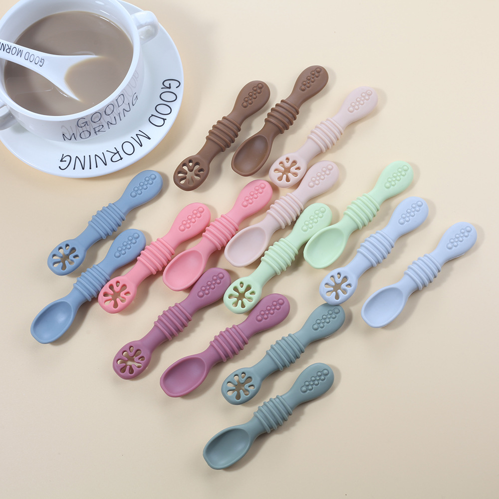 2PCS Cute Baby Learning Spoons - Baby Food Nutrition 评论和价格