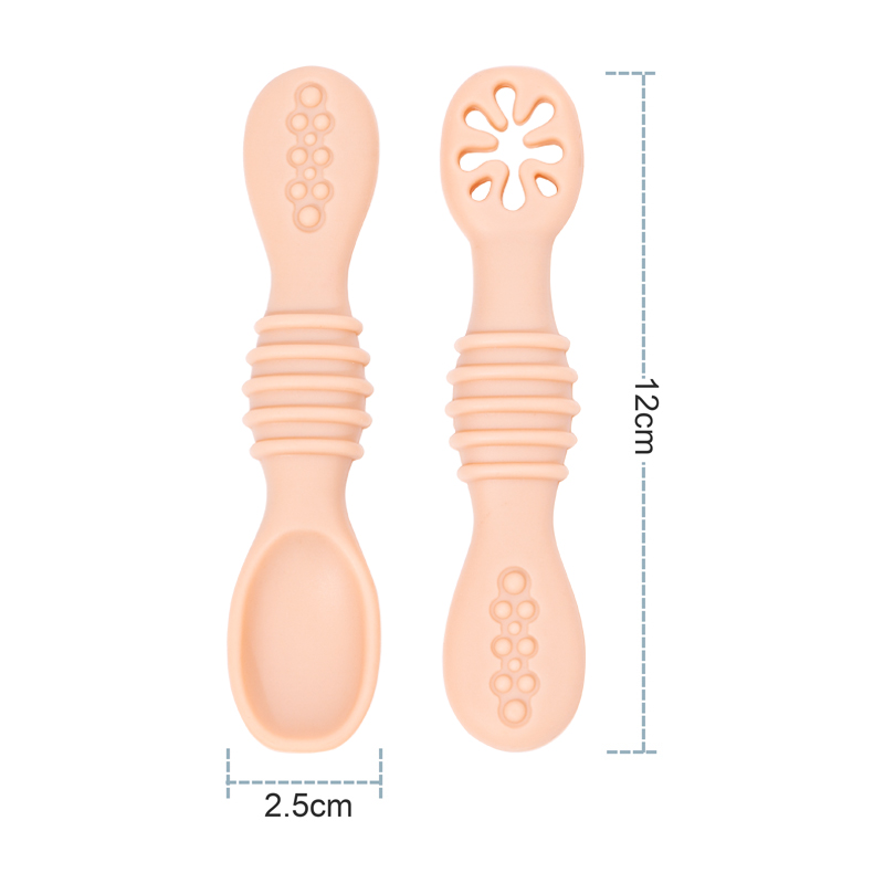 2PCS Cute Baby Learning Spoons - Baby Food Nutrition 评论和价格