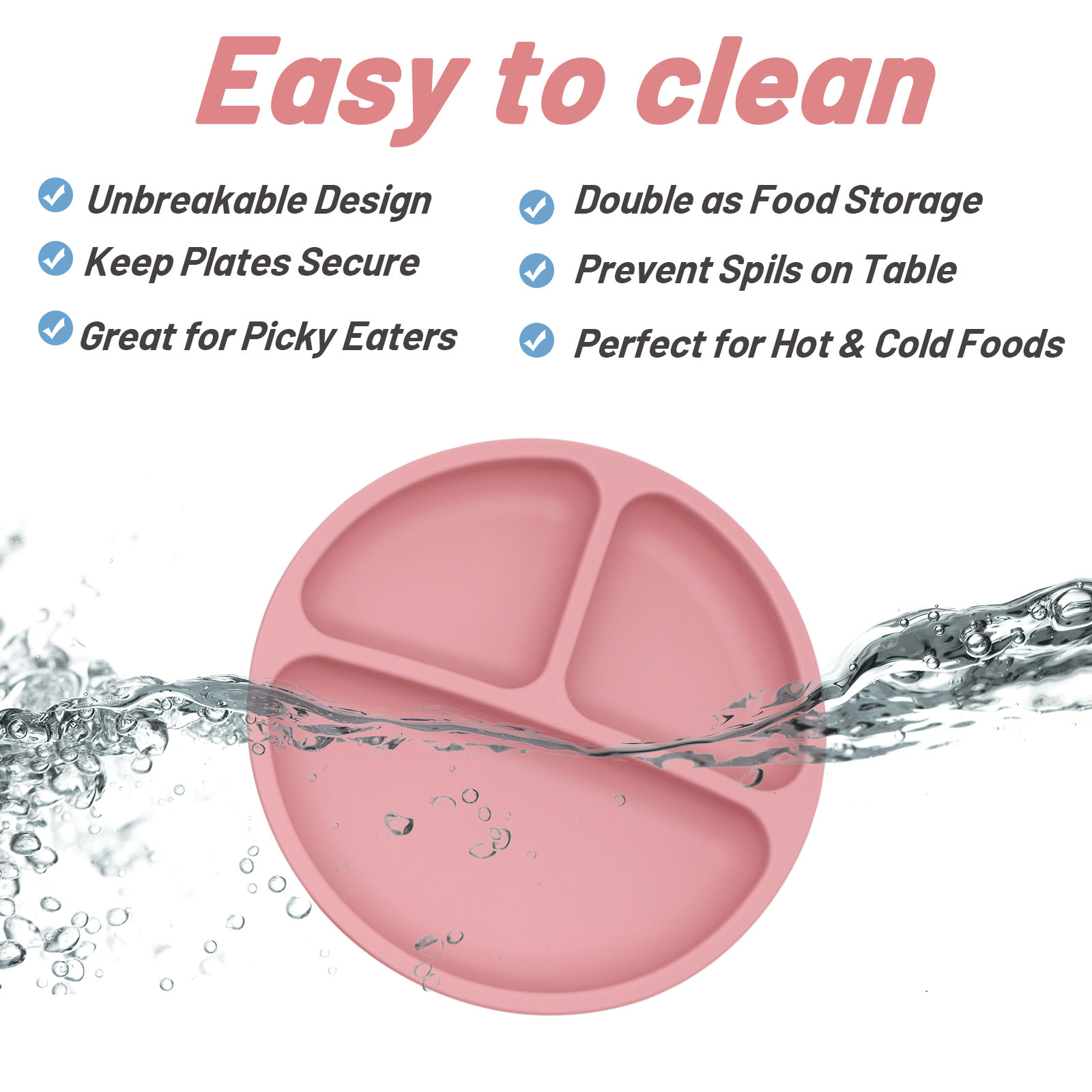 Food grade silicone split plat - Baby Food Nutrition 评论和价格